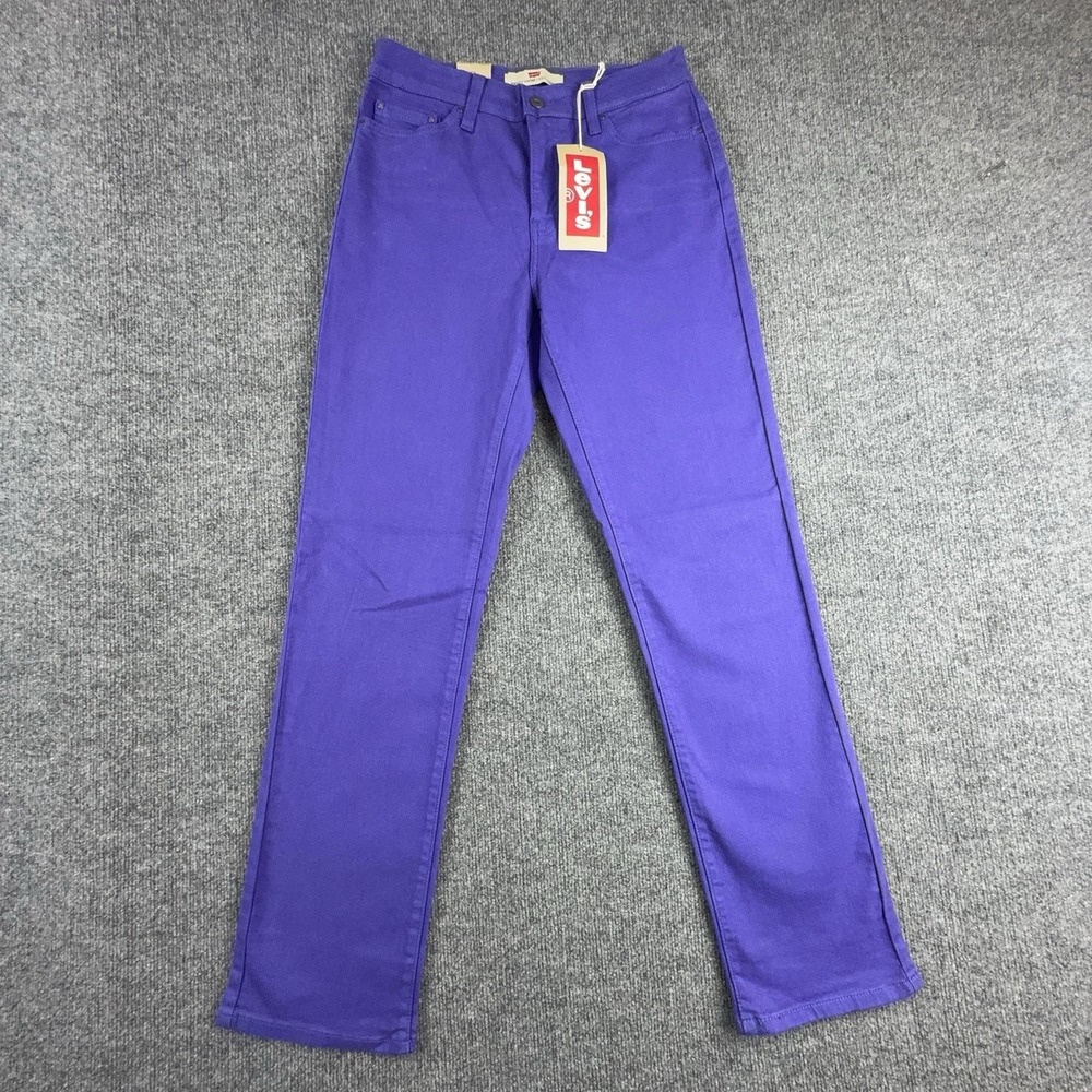 Levi's Perfectly Slimming 512 Jeans Womens 8 Purple Mid Rise Straight Stretch